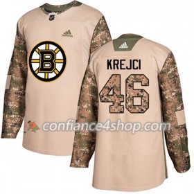 Adidas Maillot de Hockey Boston Bruins David Krejci 46 2017-2018 Camo Veterans Day Practice Authentic - Homme